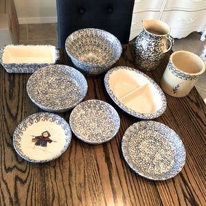 Roseville Hennware Authentic Vintage Blue Spongeware